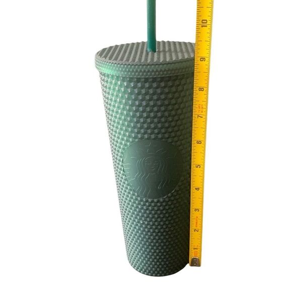 Pre Owned Starbucks 2022 Dark Green Studded Cold Cup Tumbler Must Have Addition - Picture 5 of 14